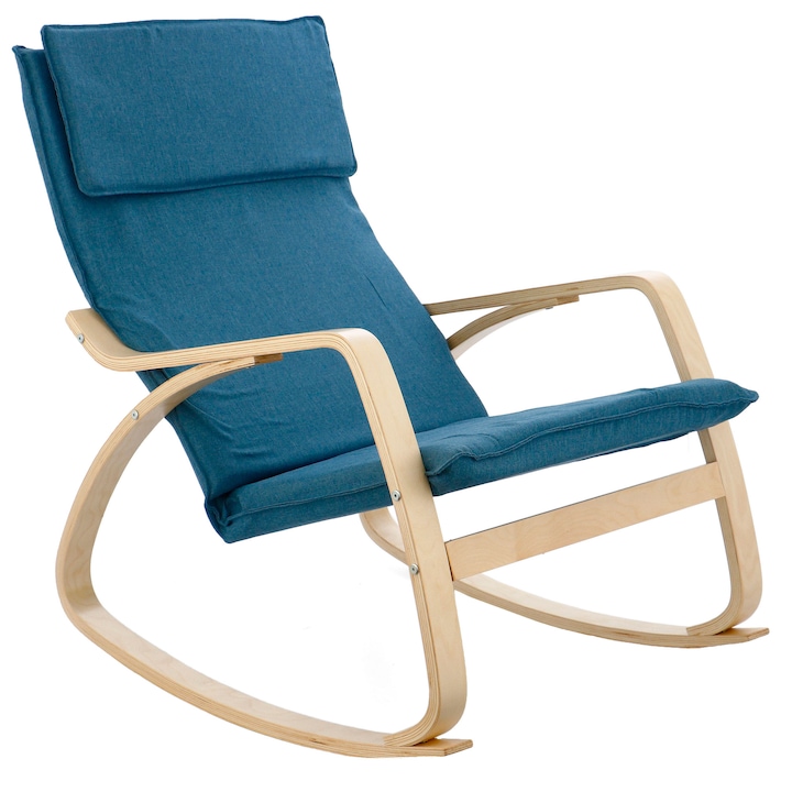 Kring Baloo Fotel/hintaszék, fa keret/textil anyag, kék