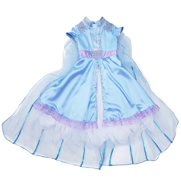 Rochita cu maneca scurta Printesa Elsa 6-7 ani, Flavis, Multicolor