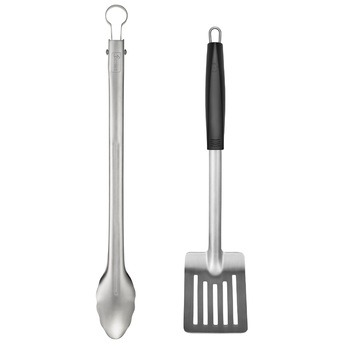 Set Ustensile Grill Lurch, Otel Inoxidabil solid, Cleste Lung cu Mecanism blocare, 40.6cm + Paleta, 37cm Set Ustensile Grill Lurch, Otel Inoxidabil solid, Cleste Lung cu Mecanism blocare, 40.6cm + Paleta, 37cm