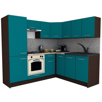 Set Bucatarie de Colt GENA NEW 7 DR. 180-210, Genarom, Cu Corp de Cuptor, Wenge / Decor 0245 Set Bucatarie de Colt GENA NEW 7 DR. 180-210, Genarom, Cu Corp de Cuptor, Wenge / Decor 0245