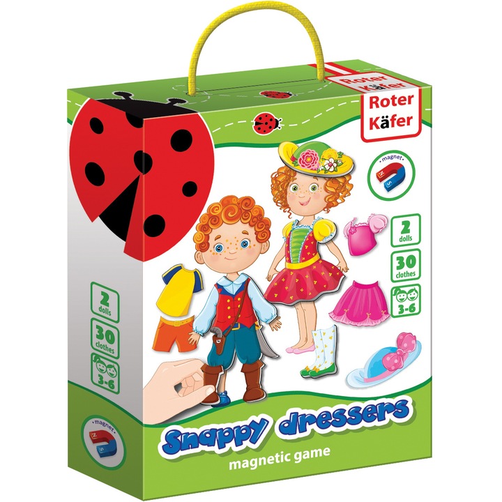 Joc educativ magnetic Snappy dressers, Roter Kafer