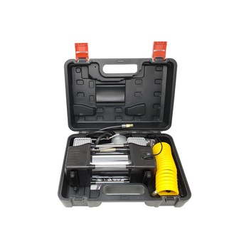 Compresor auto, moto 12V cu 2 cilindri, lanterna 85l pe minut, 150PSI, YT-202 Compresor auto, moto 12V cu 2 cilindri, lanterna 85l pe minut, 150PSI, YT-202