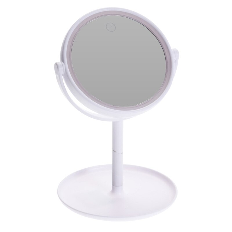 Oglinda cosmetica cu led Dimensiune H 27cm x Diametru 16.5 cm , polistiren, cablu USB 50 cm inclus