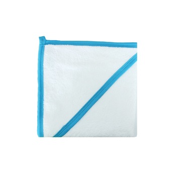 Prosop bumbac, alb cu margine turcoaz, 75 x 75 cm Prosop bumbac, alb cu margine turcoaz, 75 x 75 cm