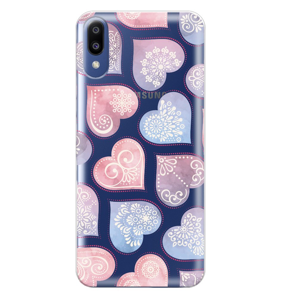 Husa Silicon Lemontti Art pentru Samsung Galaxy M10, Hearts