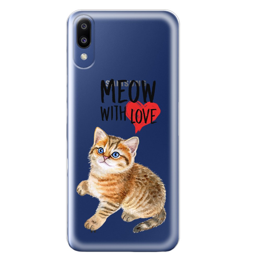 Husa Silicon Lemontti Art pentru Samsung Galaxy M10, Meow With Love