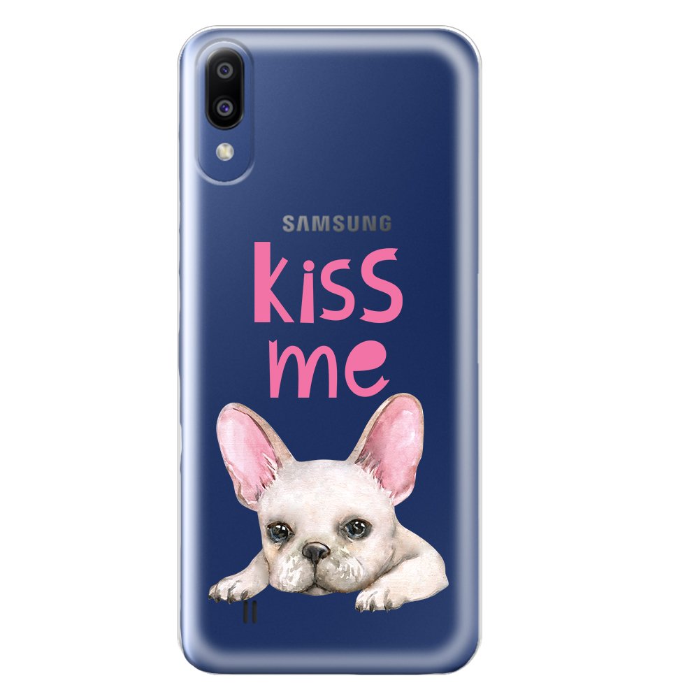 Husa Silicon Lemontti Art pentru Samsung Galaxy M10, Pug Kiss