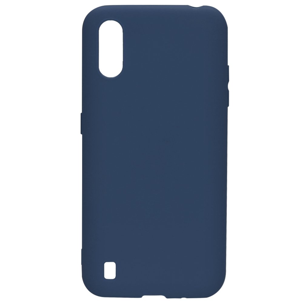 Husa Lemontti Silicon Silky pentru Samsung Galaxy A01, Albastru