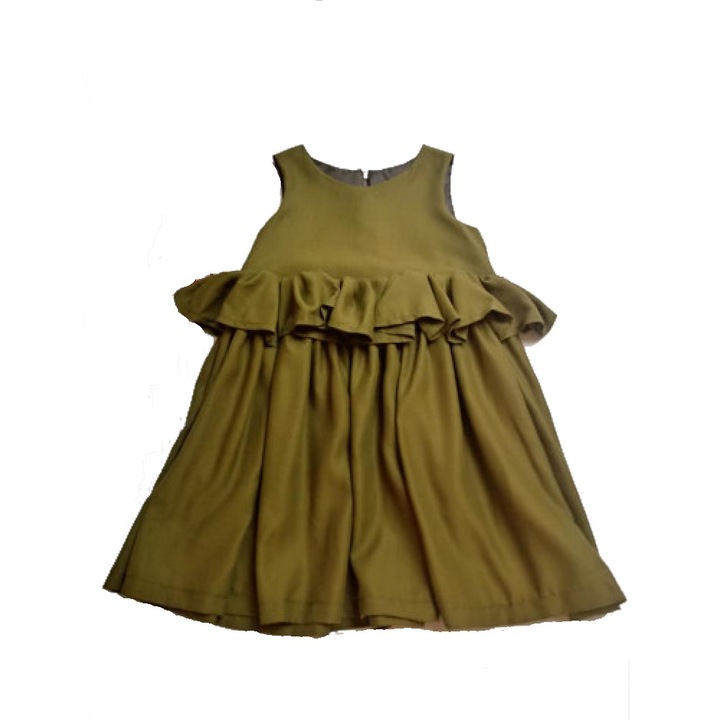 Детска рокля Елза Чех Берена, зелено, 122см.