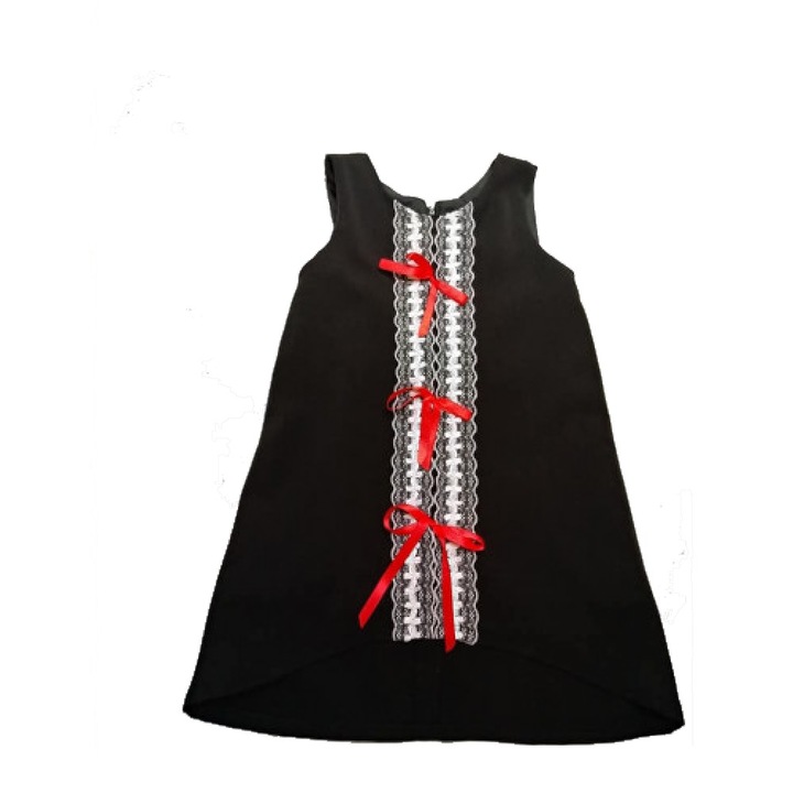 Детска рокля Елза Чех Дая, черно, бяло, чрвено, 110см.