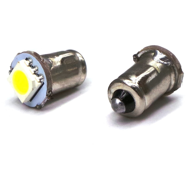 Autó LED Izzó, motoLEDy, BA7S, 12V, 40lm, SMD 5050, Fehér, 6 darabos készlet, 50 000 óra élettartam, ütésálló, alacsony energiafogyasztás, azonnali indítás, 120°-os világítási szög, gyakori ki-bekapcsolásra ellenálló, alacsony üzemi hőmérséklet
