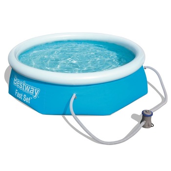 Piscina rotunda cu inel Bestway 57268 244x66 cm, strat Triplex PVC si pompa filtrare inclusa Piscina rotunda cu inel Bestway 57268 244x66 cm, strat Triplex PVC si pompa filtrare inclusa