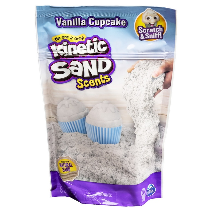 Rezerva Kinetic Sand Scents - Vanilla cupcake, nisip parfumat, 227g
