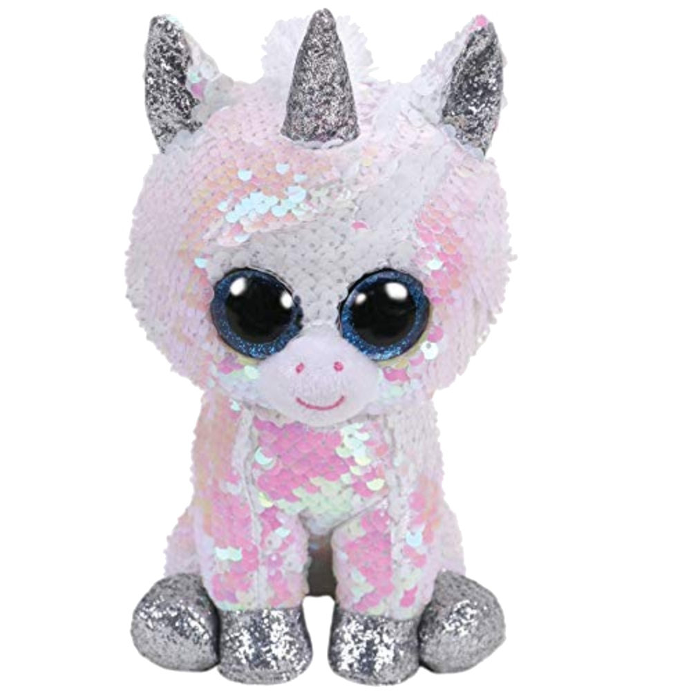 Jucarie de plus TY - Beanie Boos, Unicornul Diamond, cu paiete, 24 cm