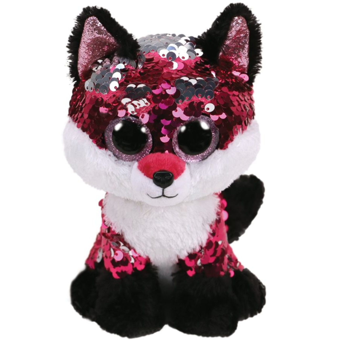 Jucarie de plus TY - Beanie Boos, Vulpita Jewel, cu paiete, 24 cm