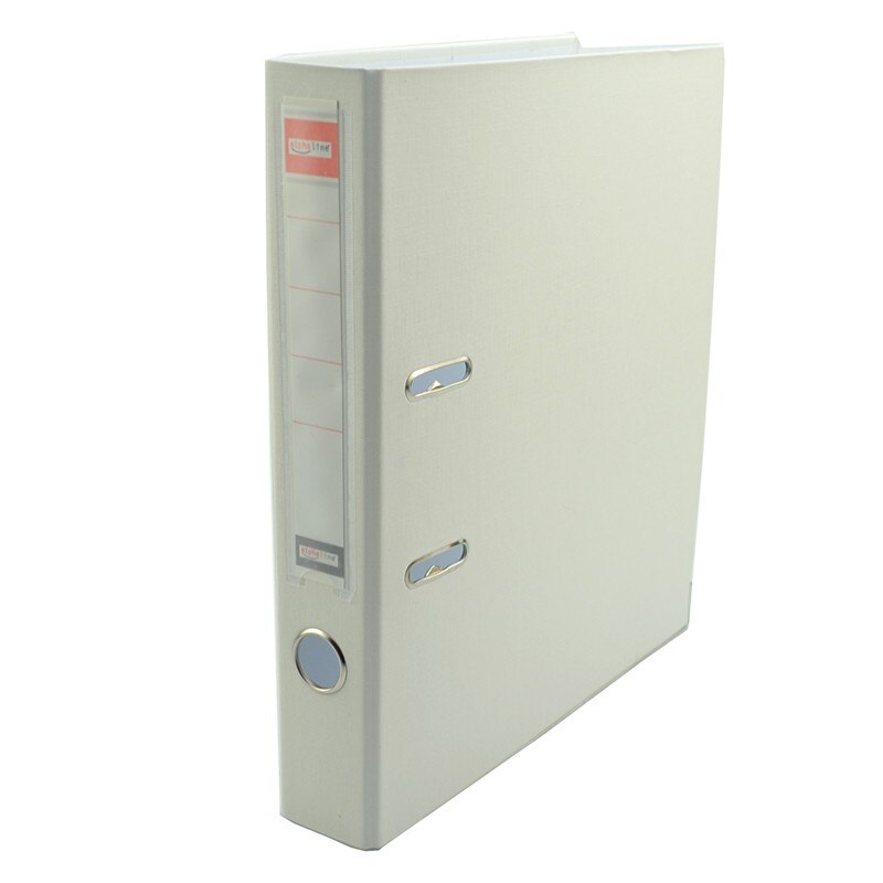 Biblioraft plastifiat Alphaline, cotor 5 cm, A4, Alb