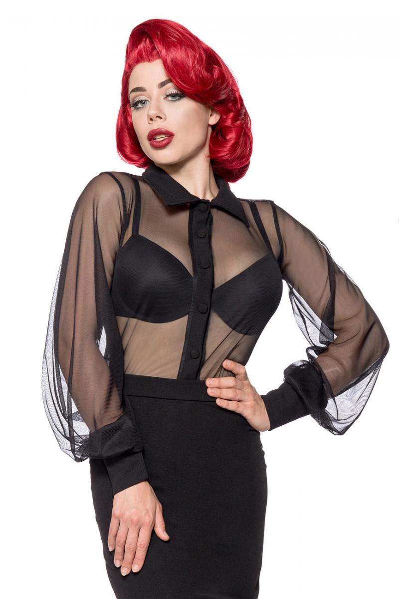 Bluza Tul, Negru, Belsira, M