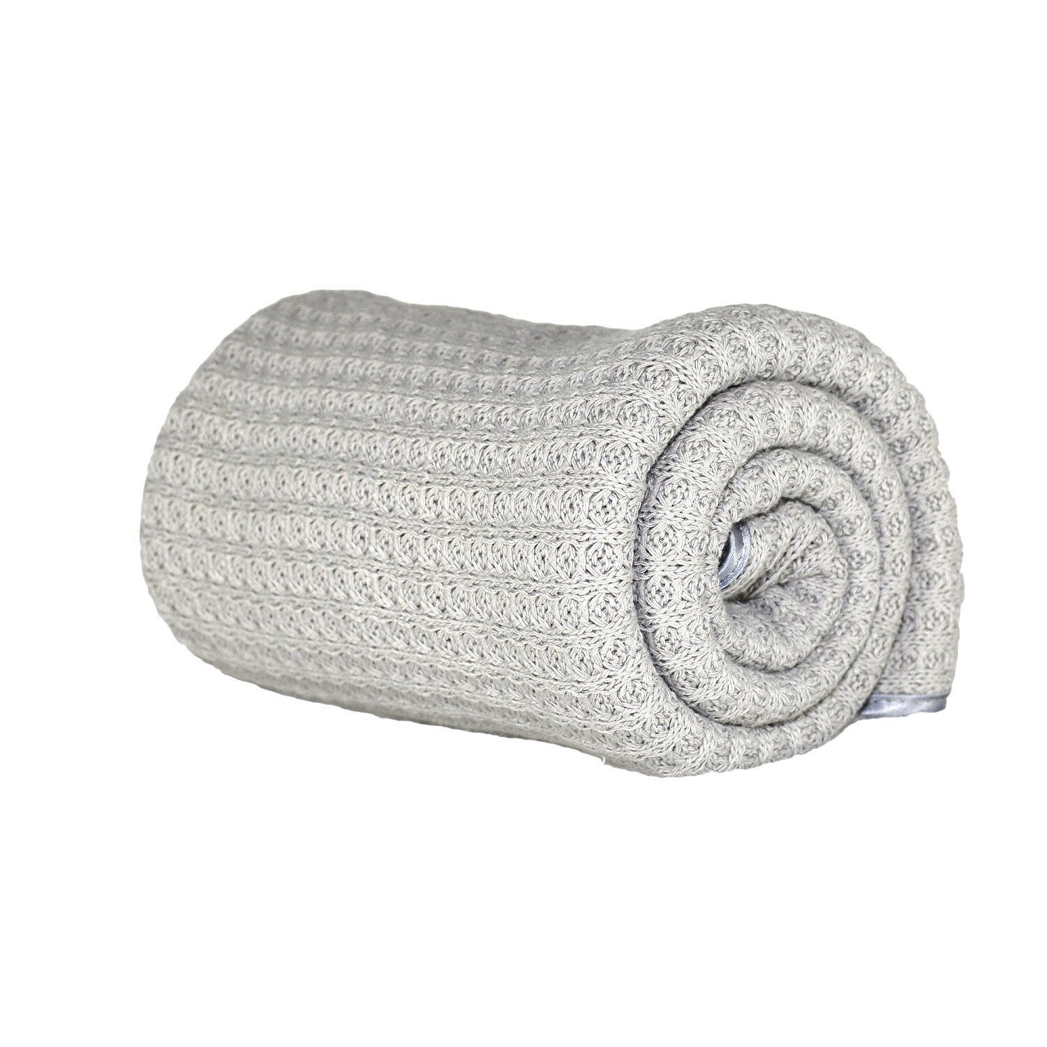 Paturica bebe, tricotata bumbac 72 x 110cm, Puzzle Gri