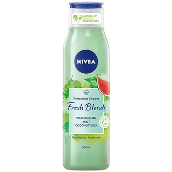 Gel de dus Nivea Fresh Blends cu pepene rosu, cocos si menta, 300 ml Gel de dus Nivea Fresh Blends cu pepene rosu, cocos si menta, 300 ml
