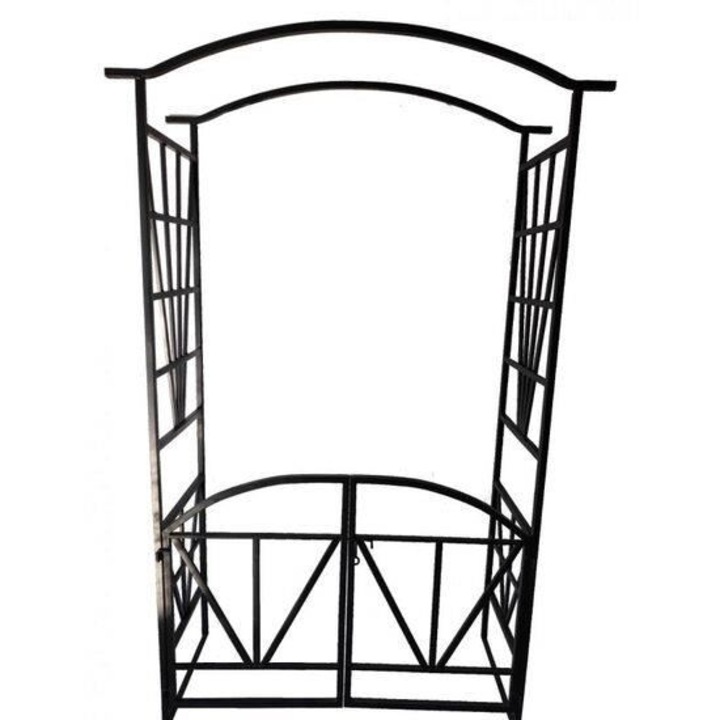 Arcada metalica, pergola, pentru gradina, cu portita, 114x45x208 cm