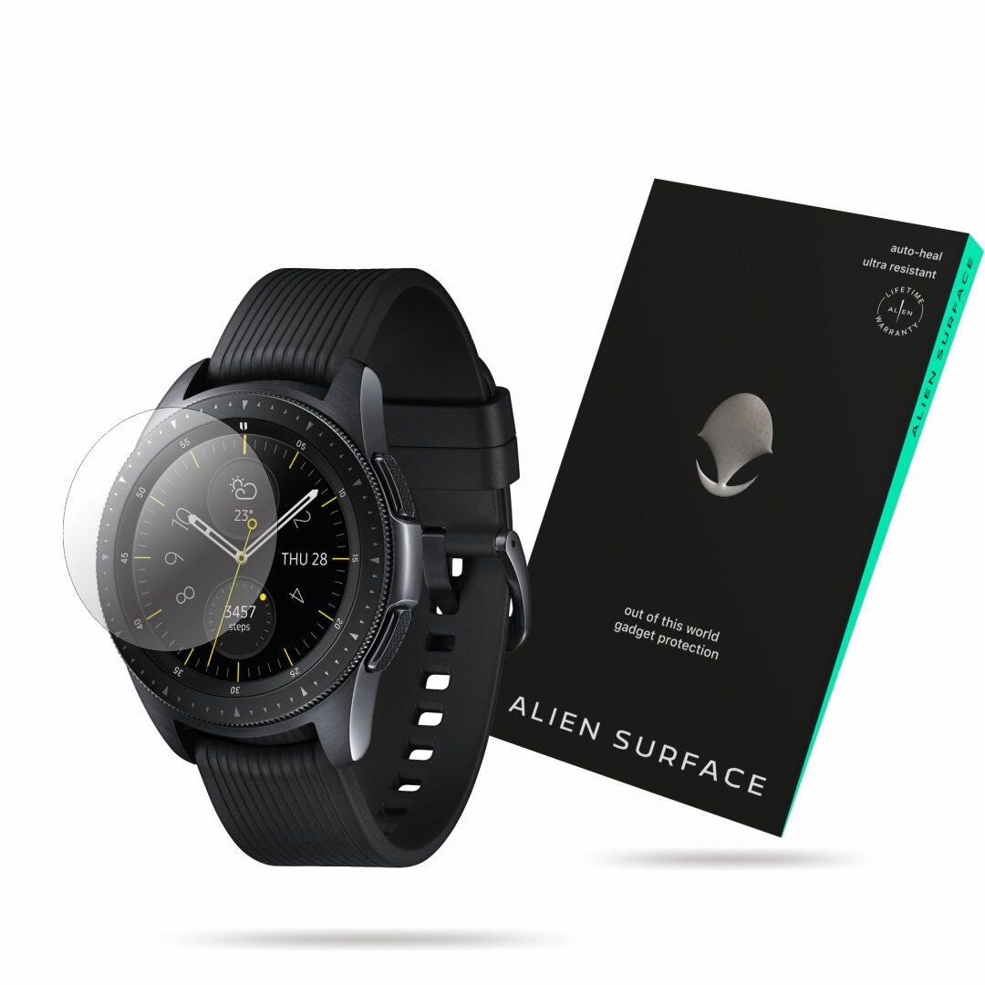 Folie Alien Surface, Samsung Galaxy Watch 42 Midnight Black, protectie ecran 1+2 Rezerve