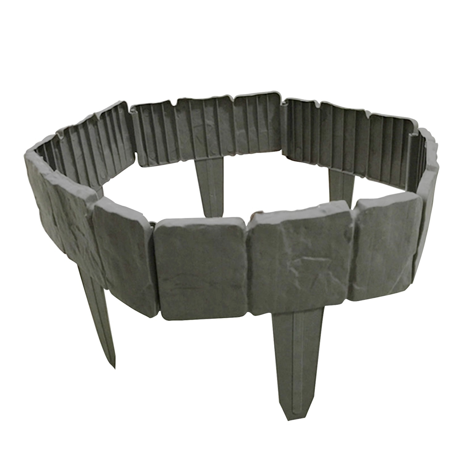 Set 10 bucati de gard pentru gradina Anself, Imita piatra, 25 x 23 cm