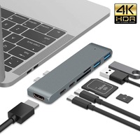 adaptor hub aluminum pro type-c 4k la 7 in1 sdmicro card reader hdmi pentru macbook pro imagen 52_0_
0