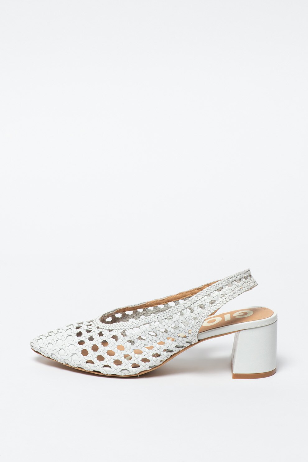 Gioseppo, Pantofi slingback de piele cu aspect tesut Canadice