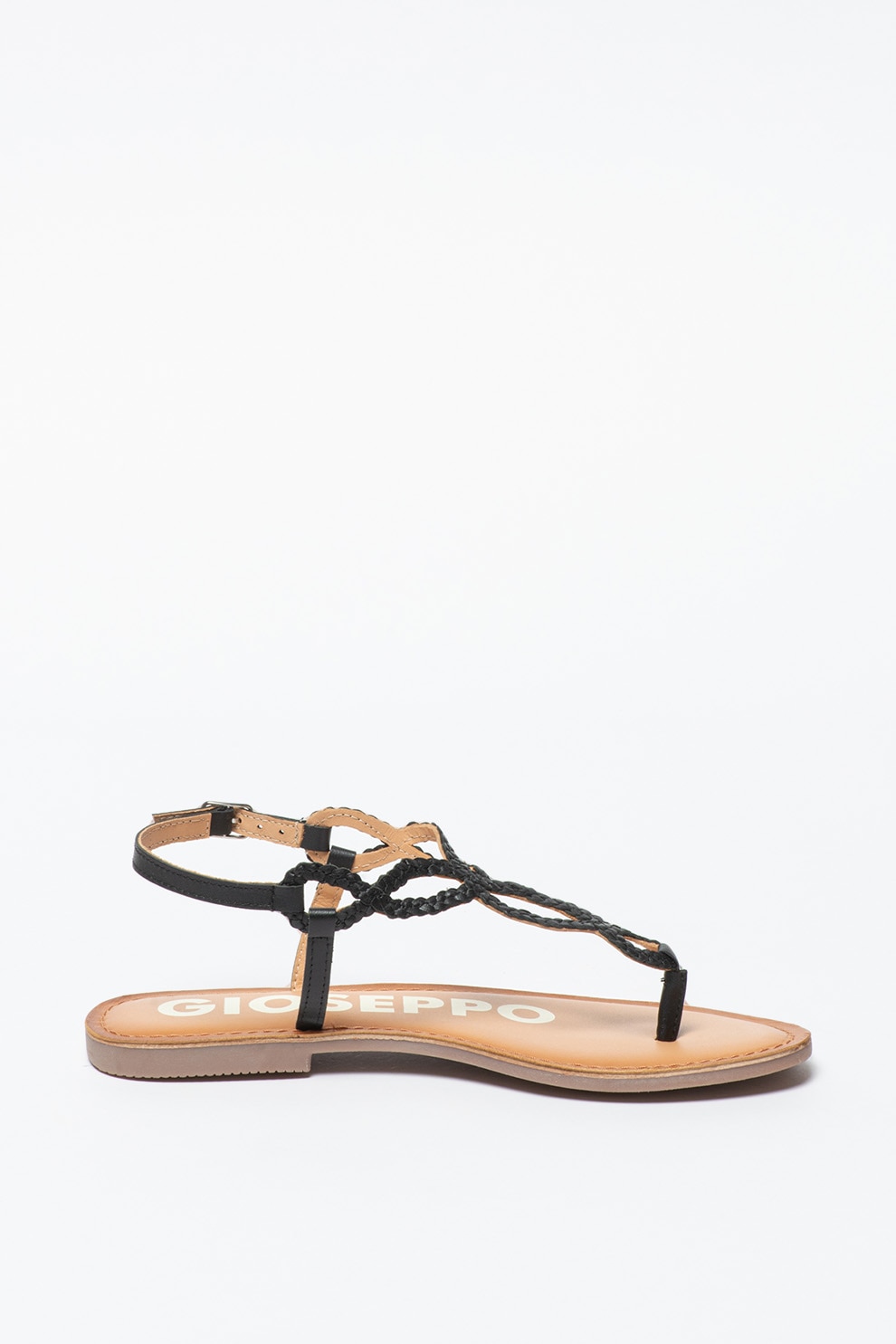 Gioseppo, Sandale de piele cu bareta separatoare Fyffe, Negru, 37