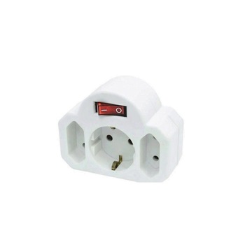 Priza cu intrerupator Home NVK 3/WH, alba, 3 socluri, IP20 Priza cu intrerupator Home NVK 3/WH, alba, 3 socluri, IP20