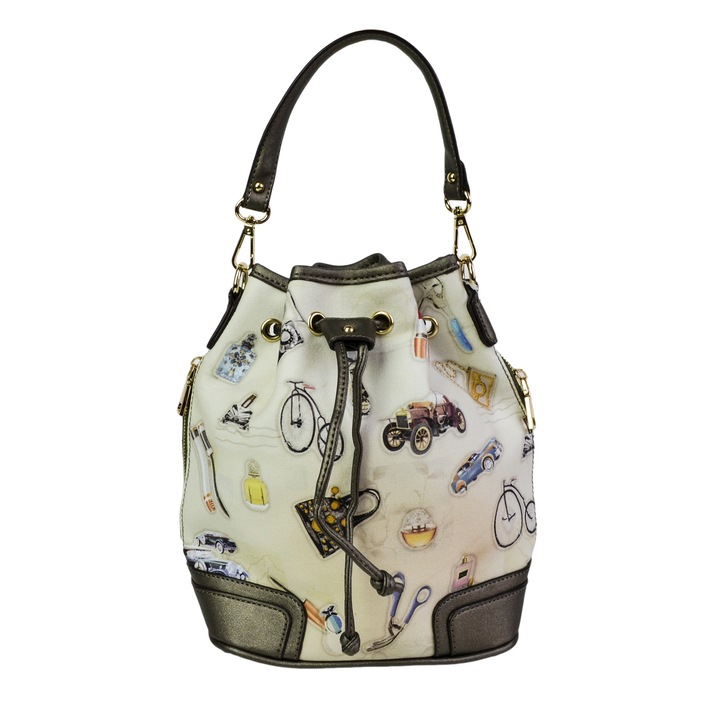 FUN női táska, 23 x 15 x 27 cm, bézs