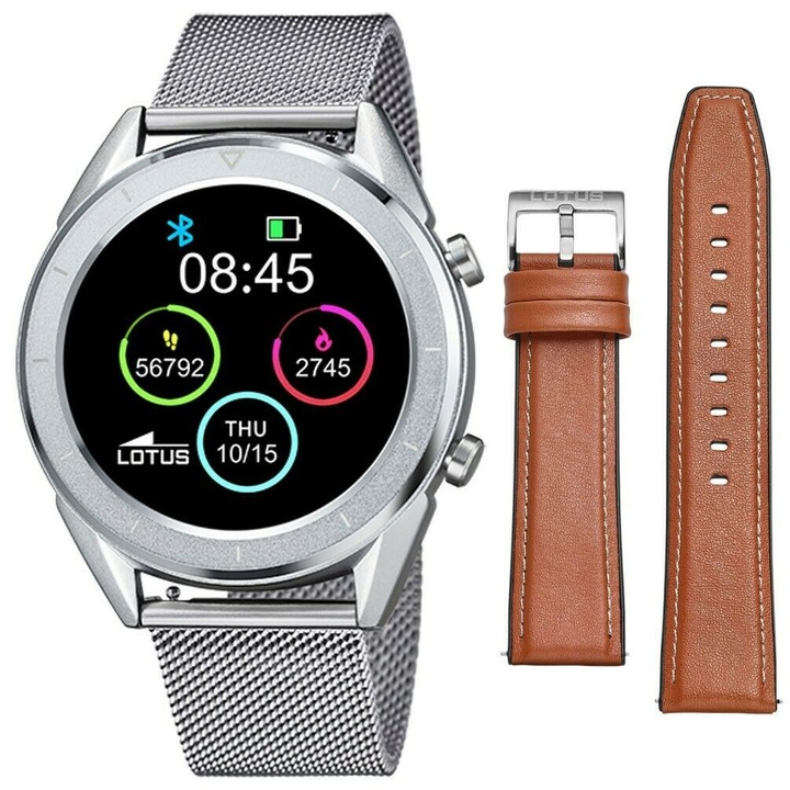 Smartwatch 50006/1, Lotus, 46mm, Functii multiple, Argintiu