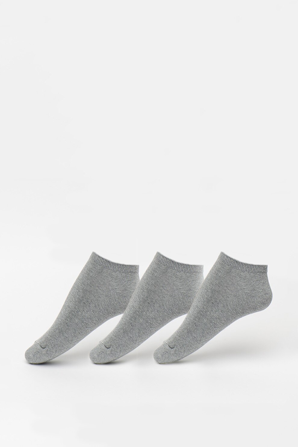 GAP, Set de sosete scurte din amestec de bumbac, 3 perechi, Gri melange, One Size