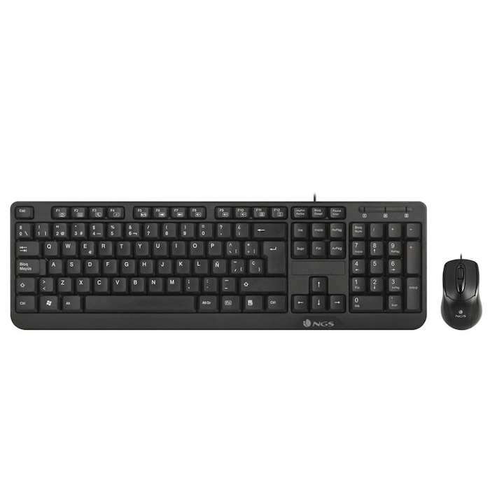 Set tastatura si mouse cu fir, USB A, 104 taste, 1200 DPI, Borofone, ABS, Negru