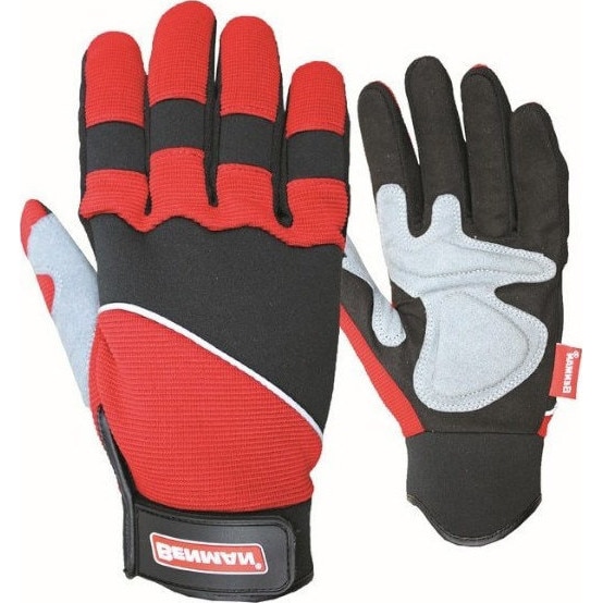 Manusi piele rosu-negru , XL , Benman