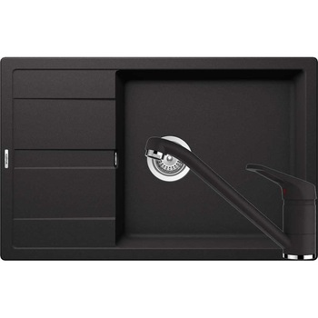Kit chiuveta Schock Ronda D-100XL 780 x 500 mm si baterie Schock Cosmo Nero Cristalite Kit chiuveta Schock Ronda D-100XL 780 x 500 mm si baterie Schock Cosmo Nero Cristalite