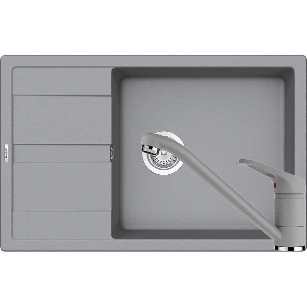 Kit chiuveta Schock Ronda D-100XL 780 x 500 mm si baterie Schock Cosmo Croma Cristalite