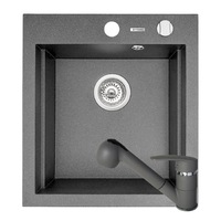 pachet 2in1 chiuveta granit pyramis siros  baterie cu dus 470x515mm adancime 200mm 3 variante de montare cuva in 2 trepte gri imagen 3_2_
0