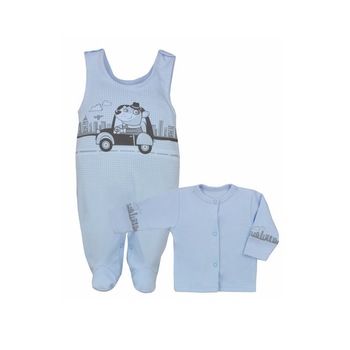 Compleu 2 piese salopeta si bluza pentru baieti Koala Justin 04-886A, Albastru, 68 cm Compleu 2 piese salopeta si bluza pentru baieti Koala Justin 04-886A, Albastru, 68 cm
