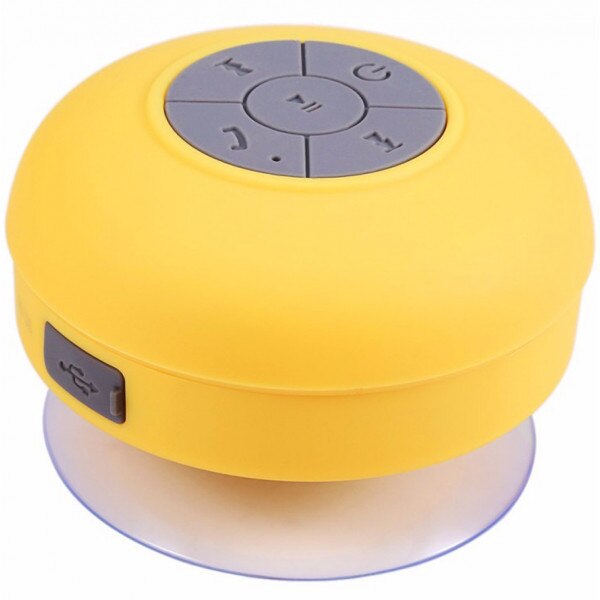 Boxa portabila rezistenta la apa elSales Shower Speaker cu Bluetooth , microfon incorporat , ventuza de prindere , galben