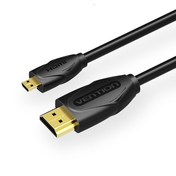 Cablu Micro HDMI la HDMI ,Full HD 1080P si 3D ,Placat cu aur ,2 metri ,Vention Cablu Micro HDMI la HDMI ,Full HD 1080P si 3D ,Placat cu aur ,2 metri ,Vention