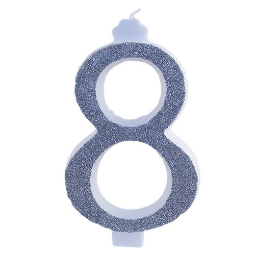 Lumanare argintiu cifra 