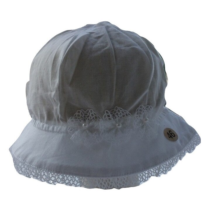 Palarie fete Marika,model Adrianka ML0207, alba, marime 46 cm