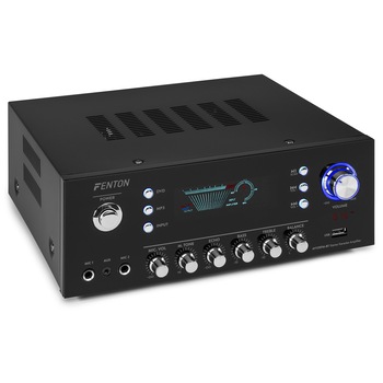 Amplificator stereo Hi-Fi, 2x60W, 8Ohm, USB/Bluetooth, Fenton AV120FM-BT Amplificator stereo Hi-Fi, 2x60W, 8Ohm, USB/Bluetooth, Fenton AV120FM-BT