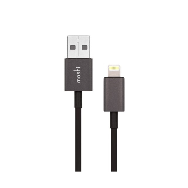 Cablu USB pentru iPhone X, iPhone 8, iPhone 7, iPad, iPod cu Lightning (100 cm), Moshi Lightning (negru)