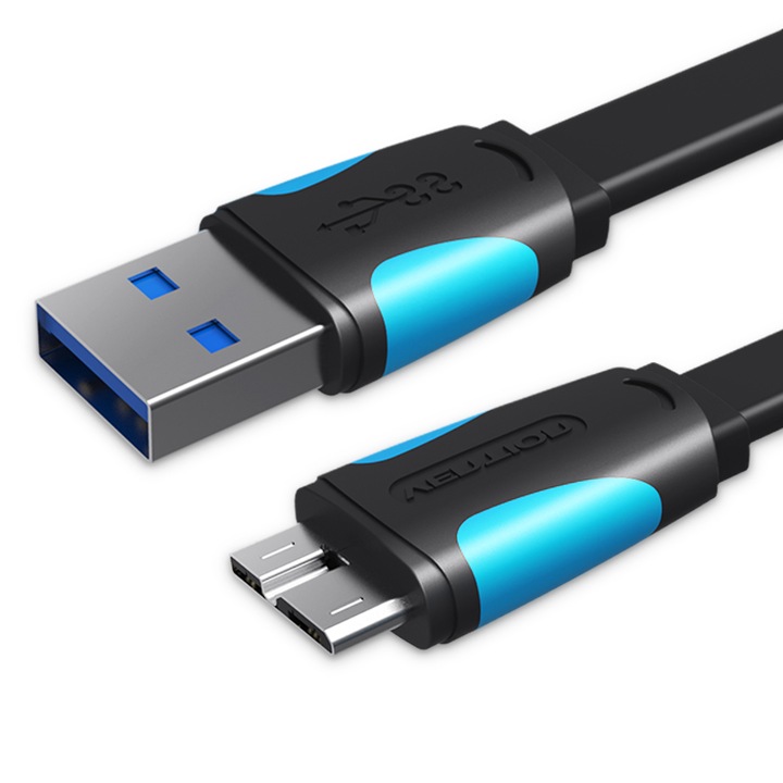 Cablu incarcator si transfer date plat, USB Micro B la USB 3.0 ,1 metru, Vention