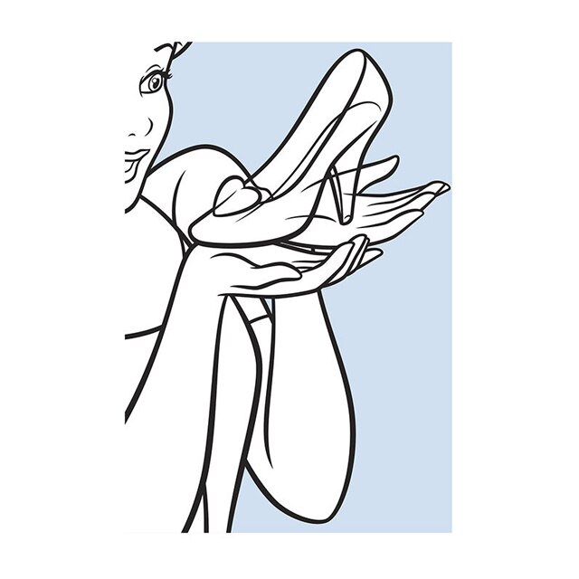 Decoratiune poster Cinderella Glass Shoe, 50x70 cm