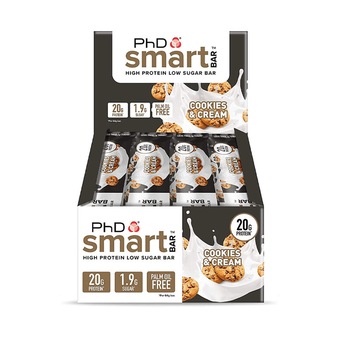 Cutie 12 batoane PhD Smart Bar Biscuiti si Frisca 64g Cutie 12 batoane PhD Smart Bar Biscuiti si Frisca 64g
