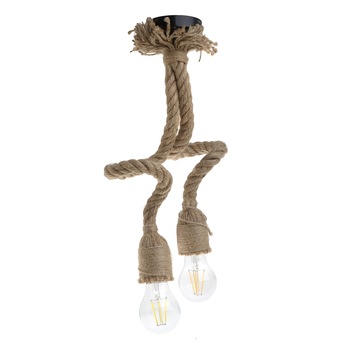 Lustra Cojom Double rope, Sfoara, Maro, 8Χ8Χ75 cm Lustra Cojom Double rope, Sfoara, Maro, 8Χ8Χ75 cm