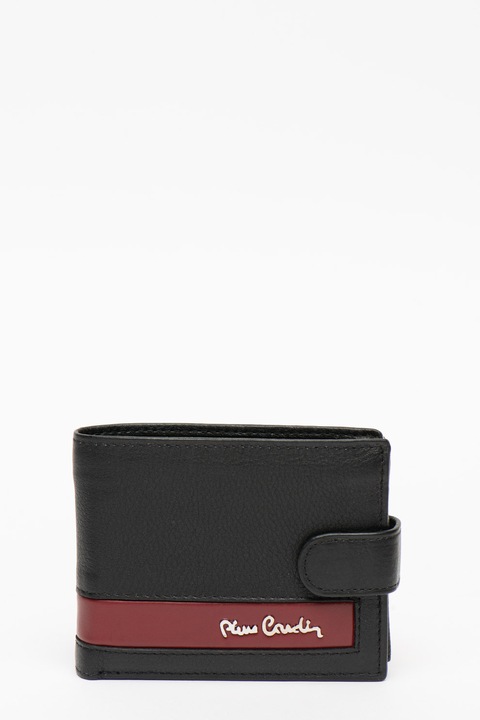 Pierre Cardin,Wallets, Кожен портфейл Tilak с двойно прегъване, Черен/Червен
